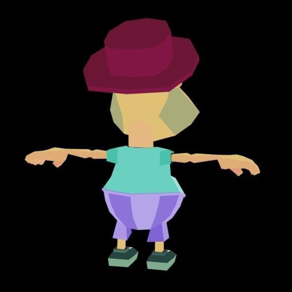 RIGGED ANIMATED LOW POLY GAME CHARACTER HATYMAN    Low-poly 3D model_26