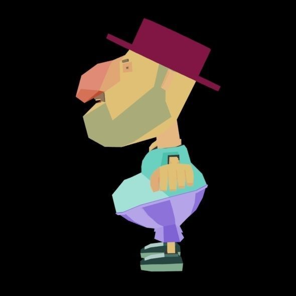 RIGGED ANIMATED LOW POLY GAME CHARACTER HATYMAN    Low-poly 3D model_33