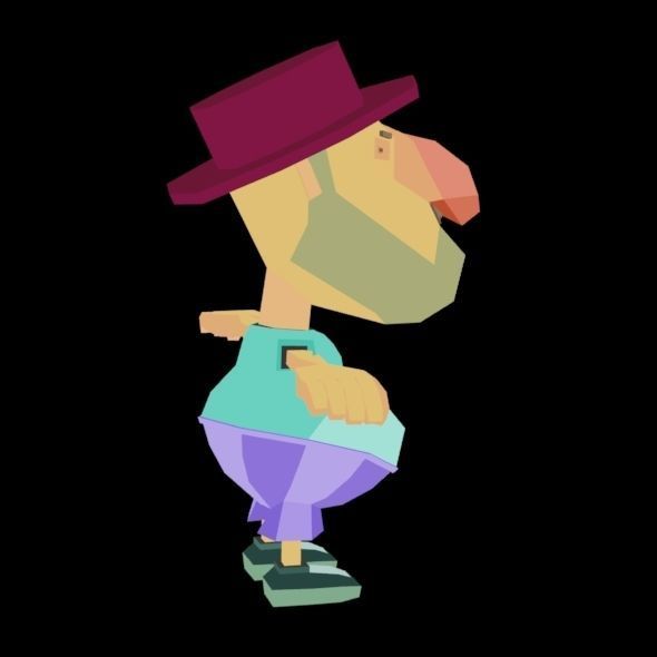 RIGGED ANIMATED LOW POLY GAME CHARACTER HATYMAN    Low-poly 3D model_22