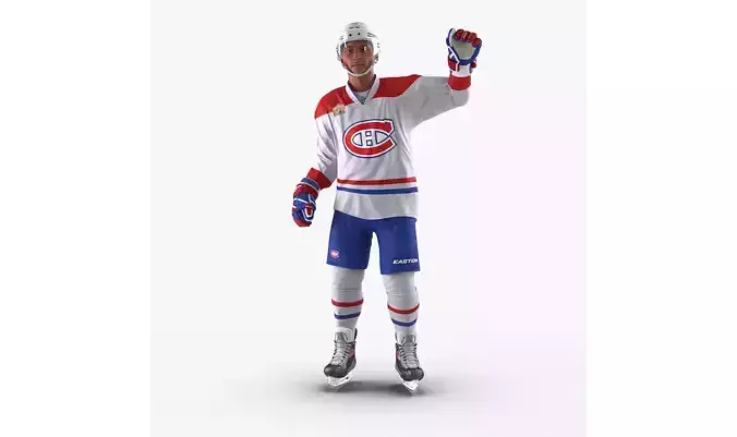 Hockey Player Montreal Canadiens Rigged