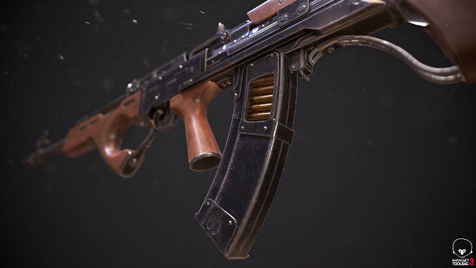Bulldog gun Low-poly 3D model