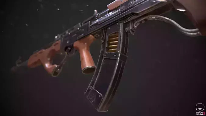 Bulldog gun Low-poly 3D model