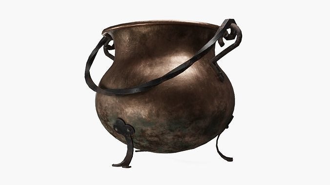 Copper cauldron Low-poly 3D model