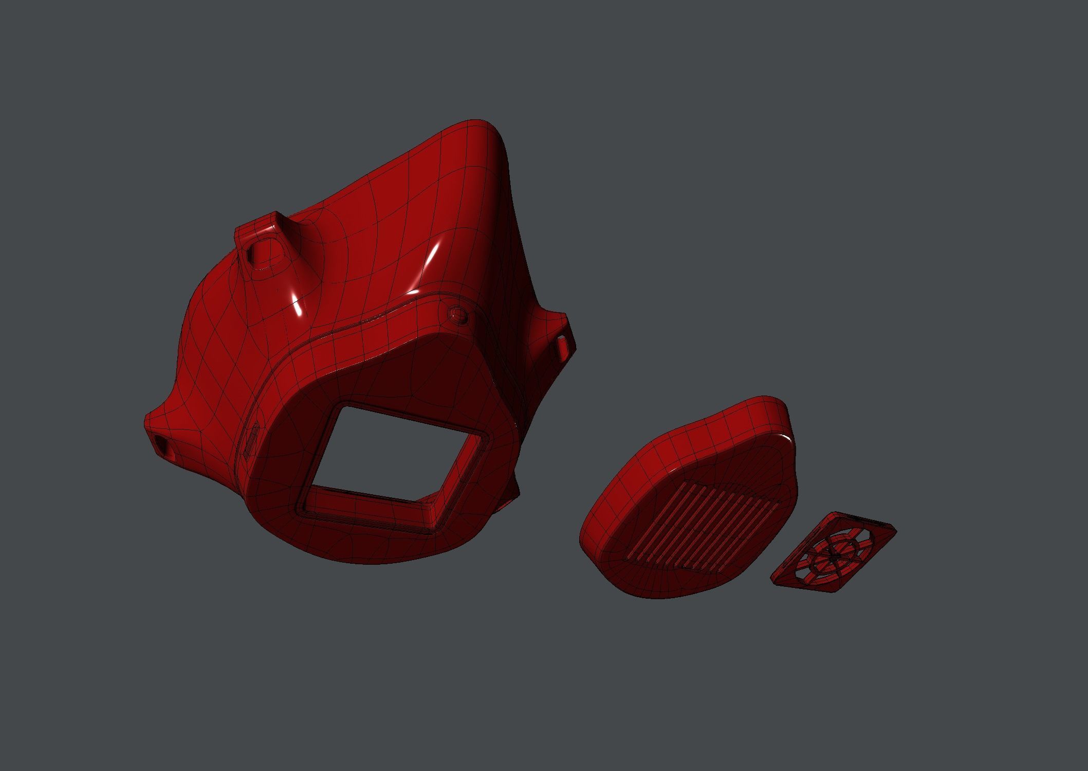 Mask 3D gas with fan Low-poly 3D model_4