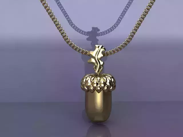 golden acorn pendant