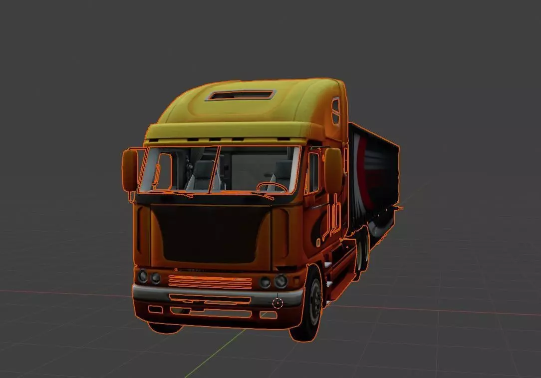 Truck 3D Model - freight argosy Low-poly 3D model