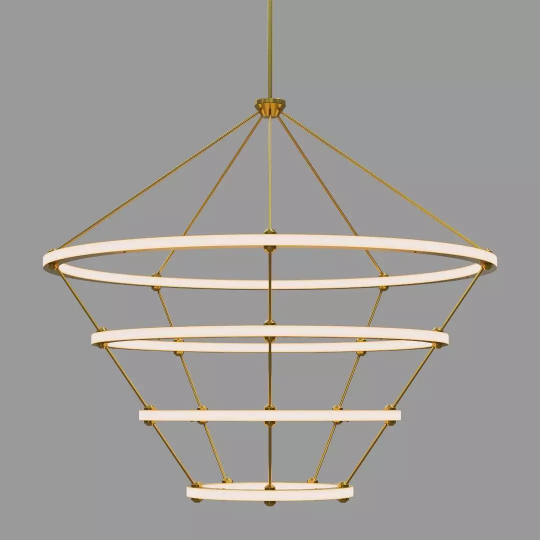 Halo Chandelier - 4 Rings by Paul Loebach Free 3D model