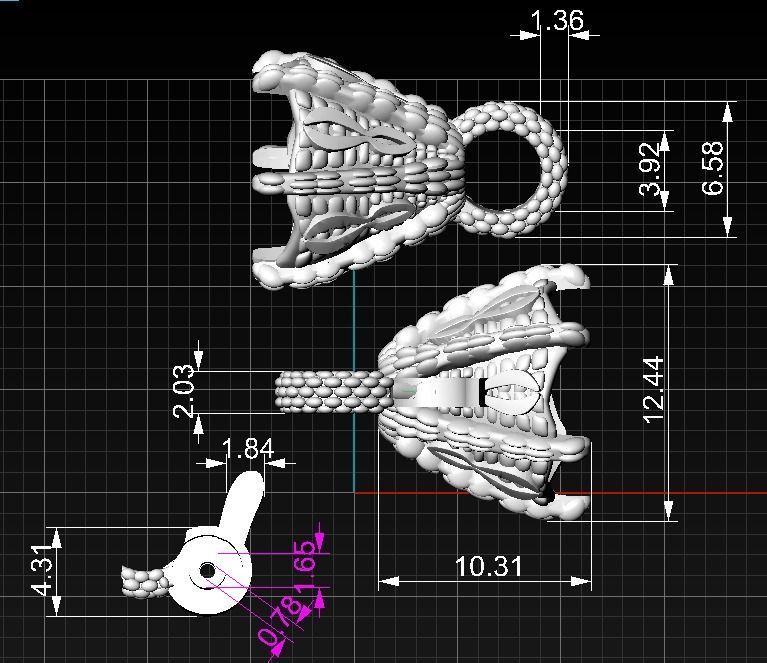 Bracelet -dragon tail 3D print model_13