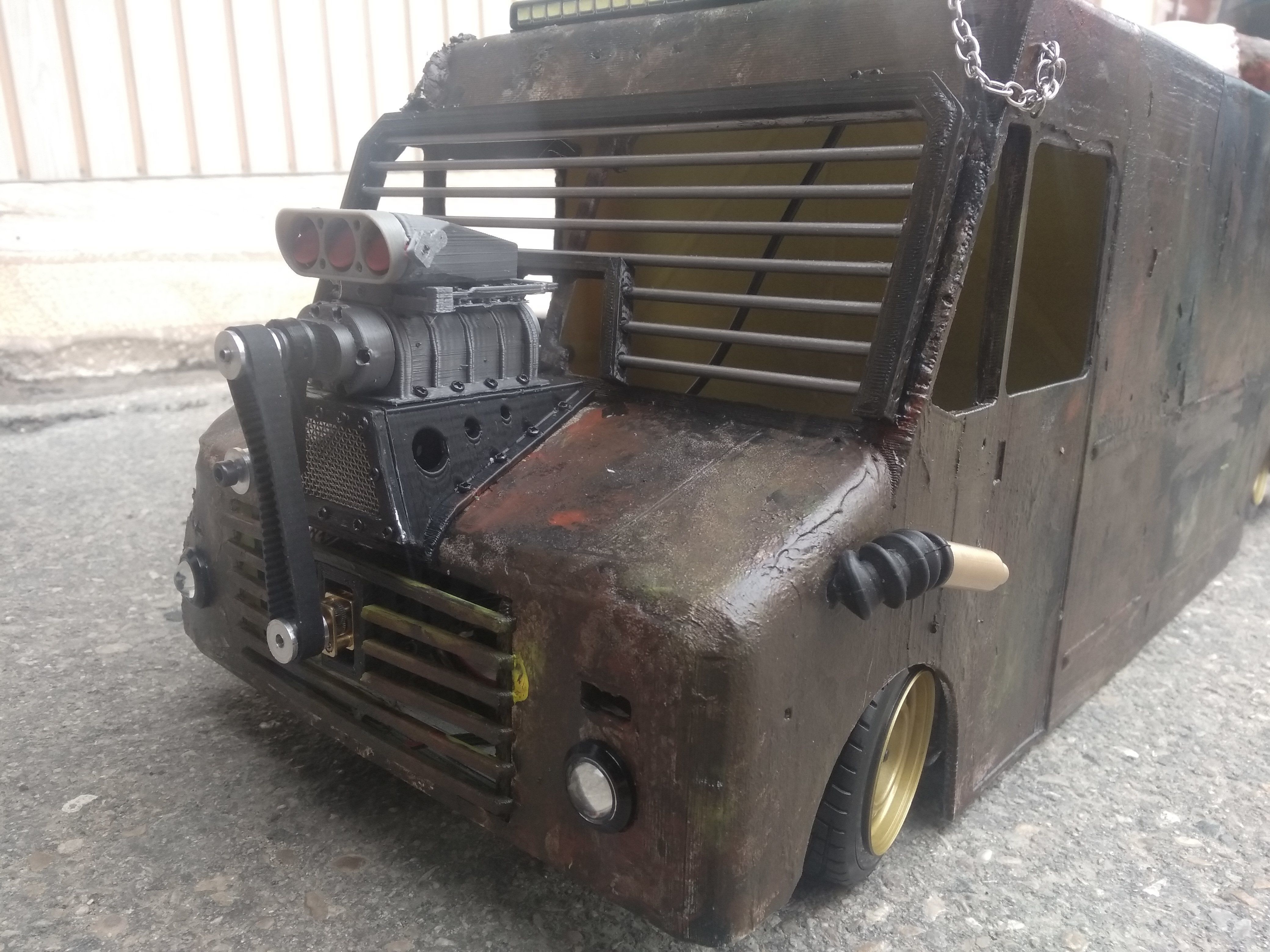 Rc truck mad max rat type drift 3D print model_11