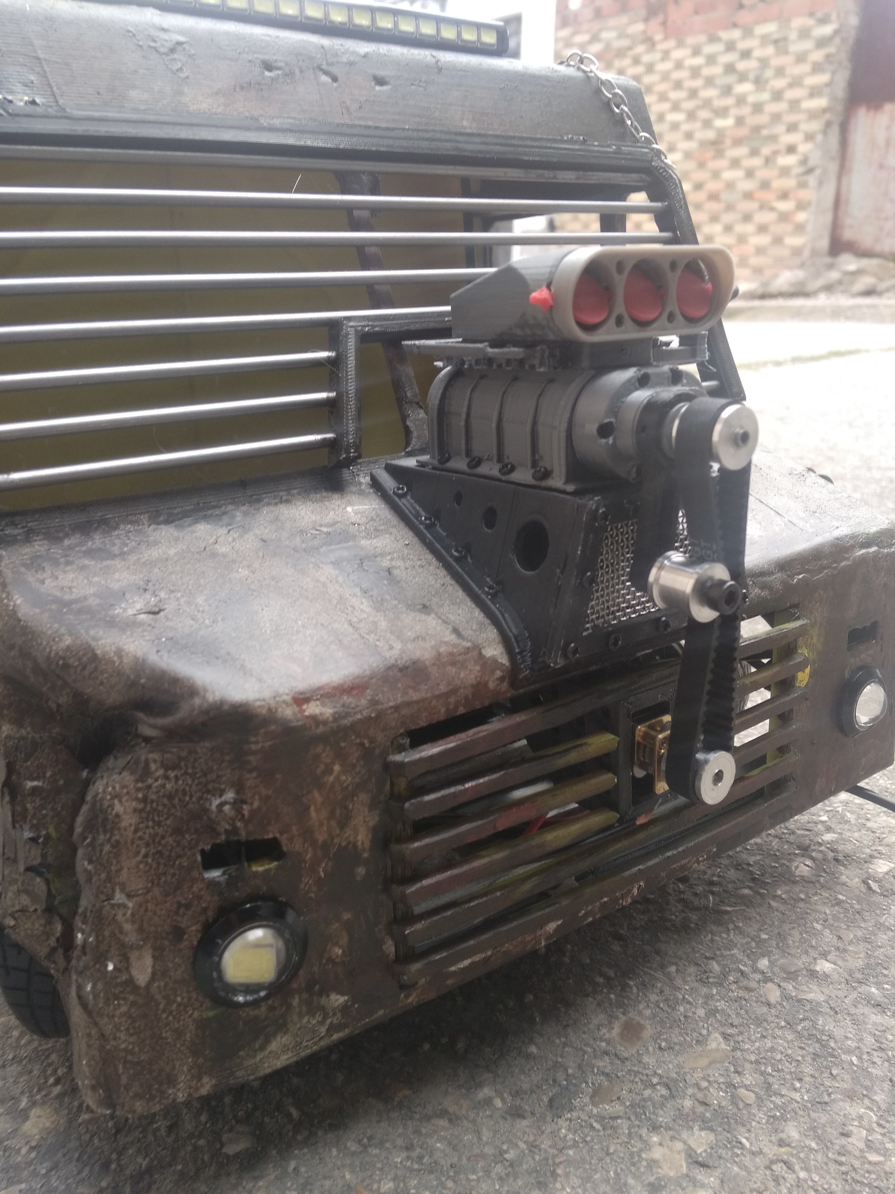 Rc truck mad max rat type drift 3D print model_7