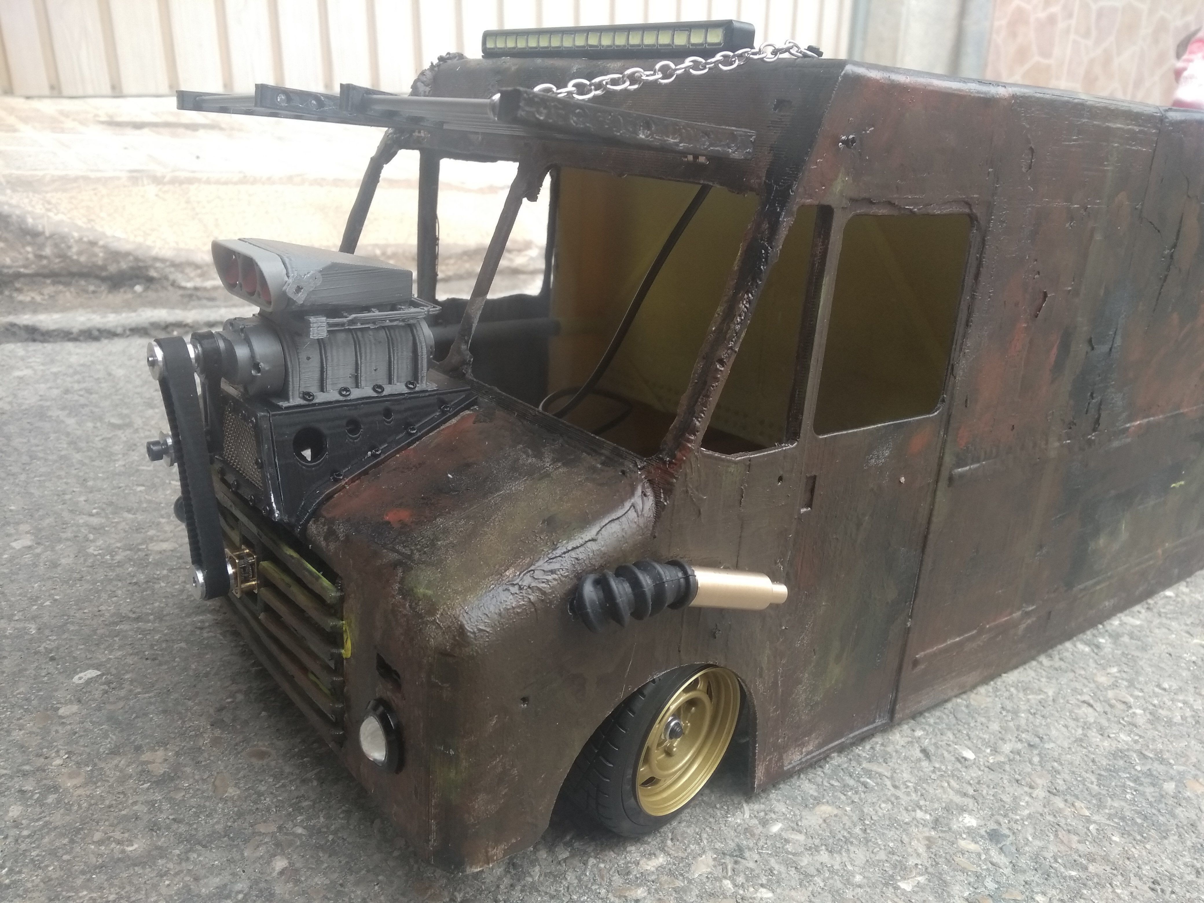 Rc truck mad max rat type drift 3D print model_12