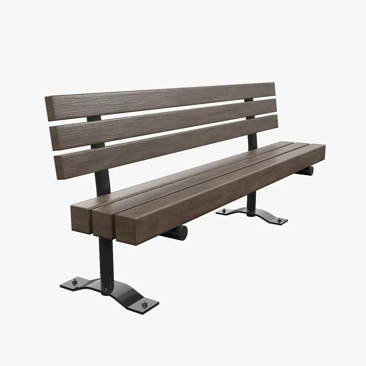 Public Bench V-06 Low-poly 3D model