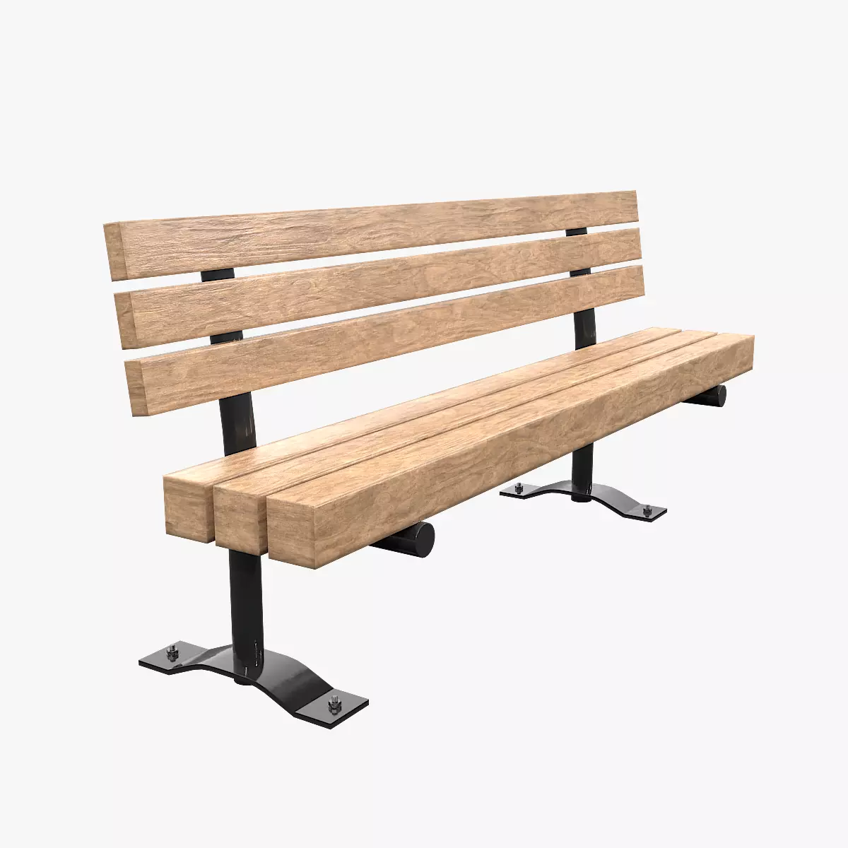 Public Bench V-08 Low-poly 3D model