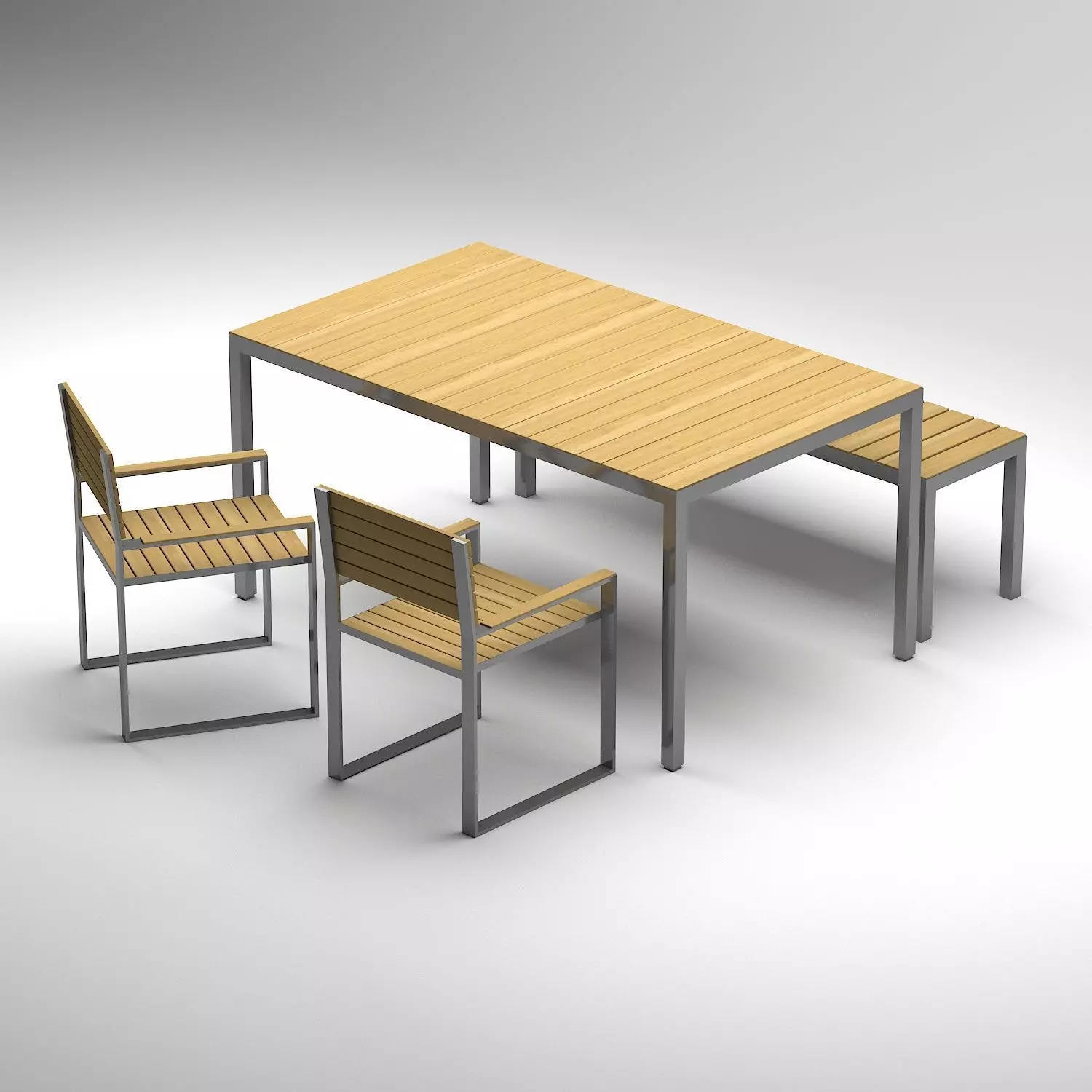 Garden Table Set 3D Model - Casa - Sole Free 3D model