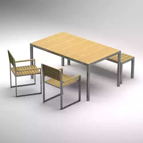 Garden Table Set 3D Model - Casa - Sole Free 3D model