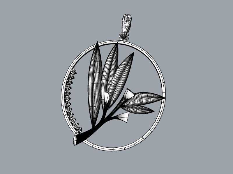 Pendant Oliva 3D print model_21