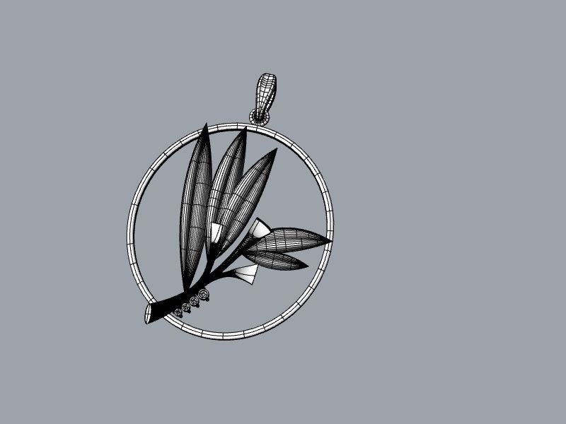 Pendant Oliva 3D print model_22