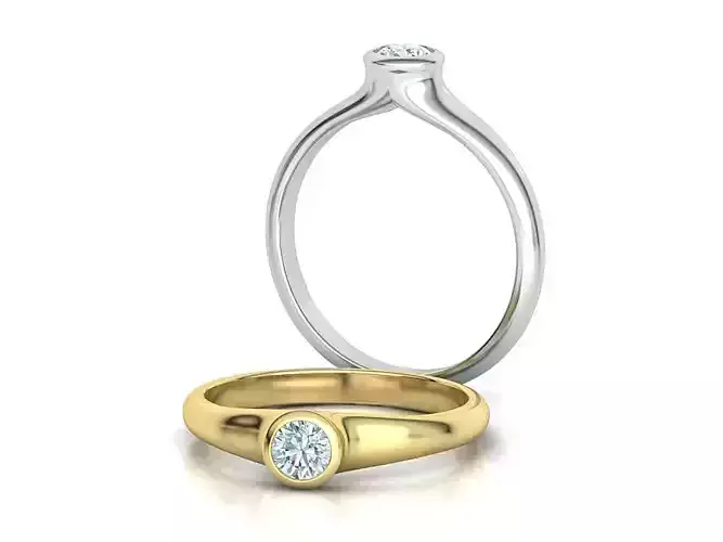 Bezel Setting Engagement ring for 4mm stone