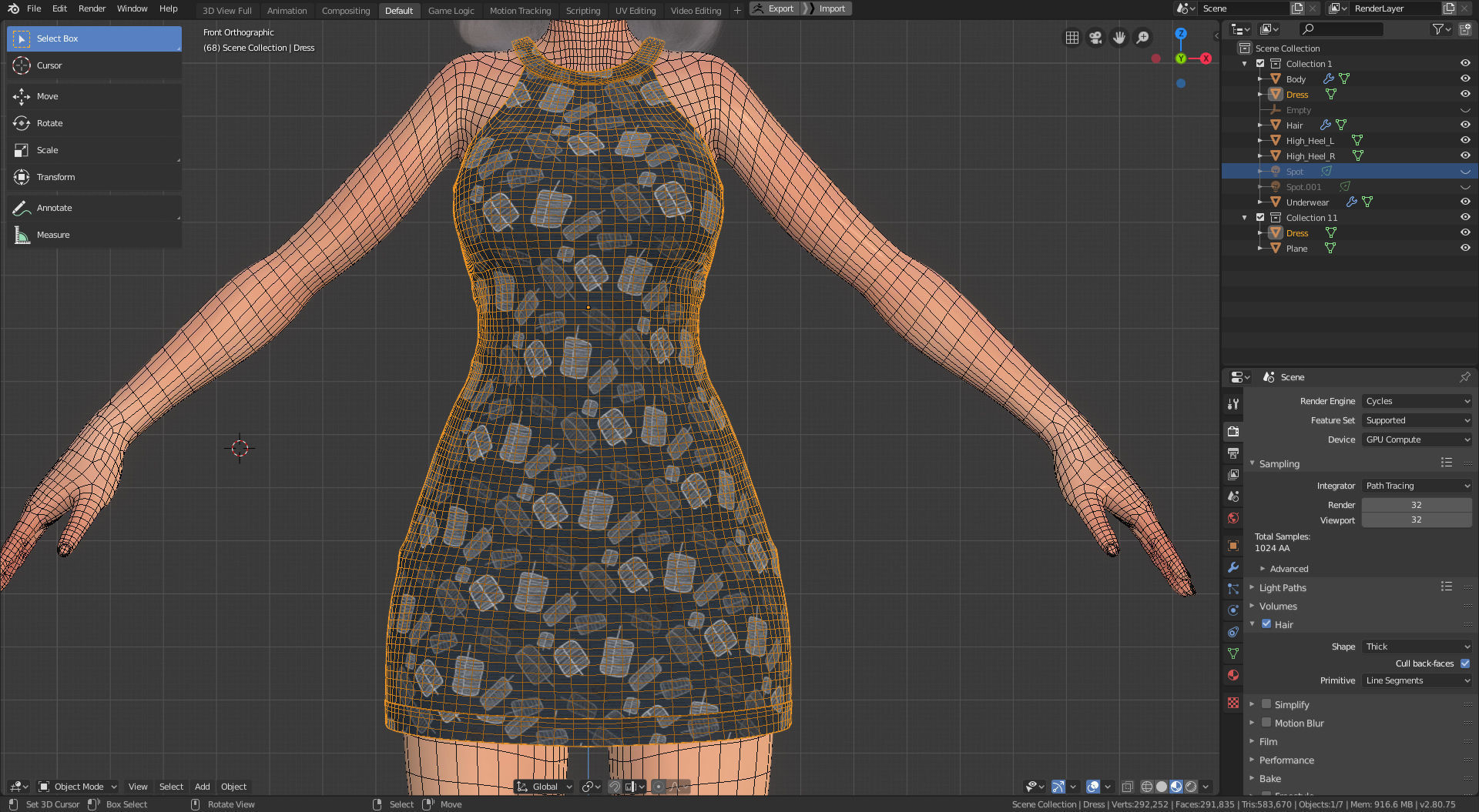 Amy Girl Stylized Character No 6 for Blender Cycles and Eevee 3D model_14