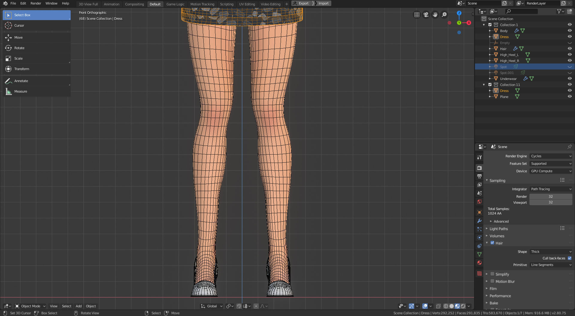 Amy Girl Stylized Character No 6 for Blender Cycles and Eevee 3D model_15