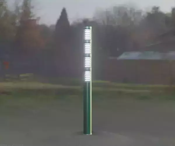 Low-Poly Moss Green Light Column 15 - Street Light Set-9 Low-poly 3D model