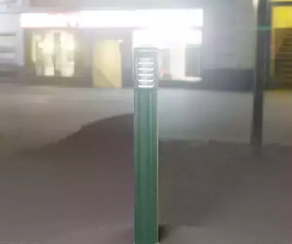 Low-Poly Moss Green Light Column 16 - Street Light Set-9 Low-poly 3D model