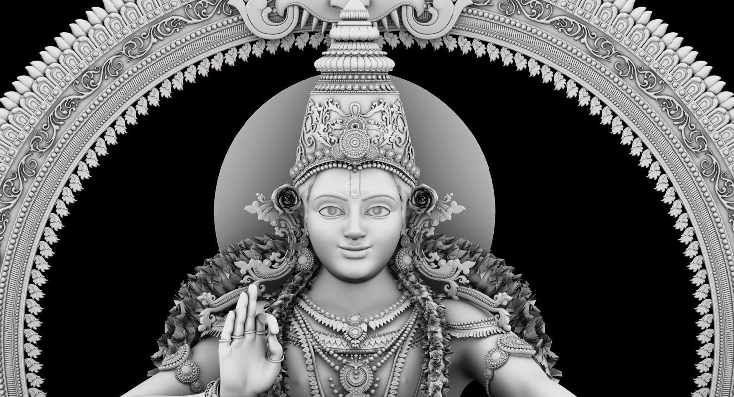 god Sabarimala Swami gold Ayyappan 3d model 3D model_18