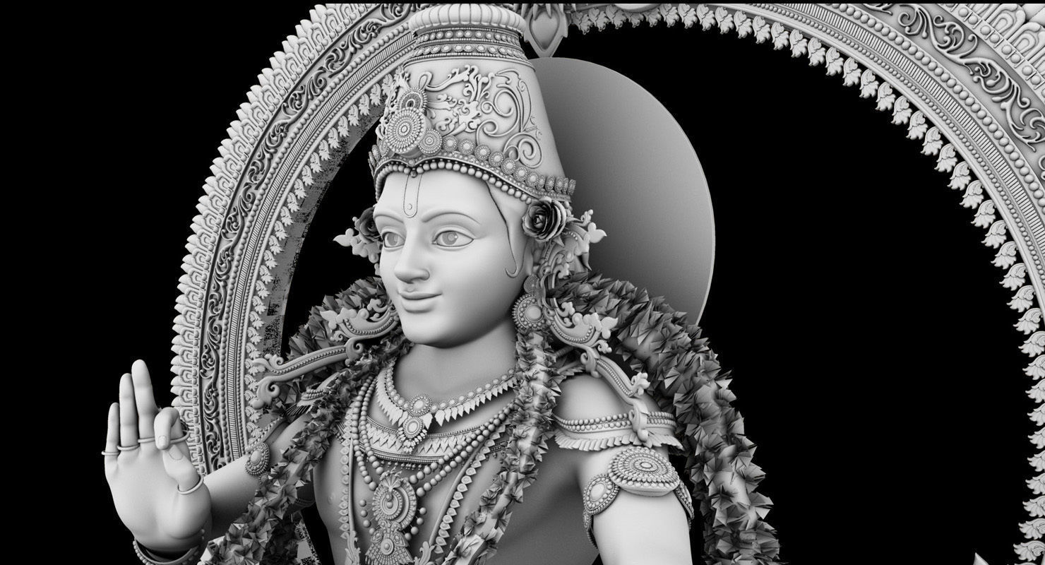 god Sabarimala Swami gold Ayyappan 3d model 3D model_2