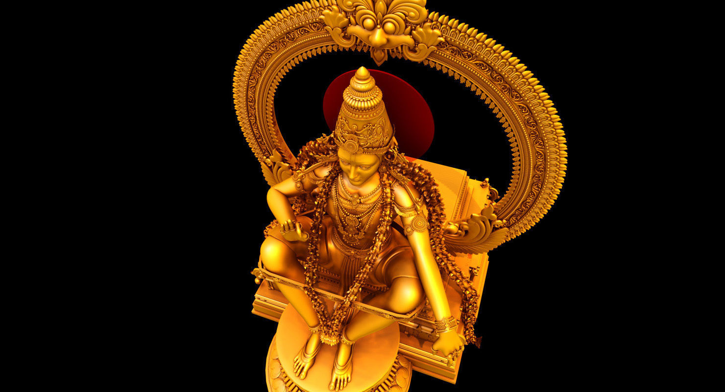 god Sabarimala Swami gold Ayyappan 3d model 3D model_17