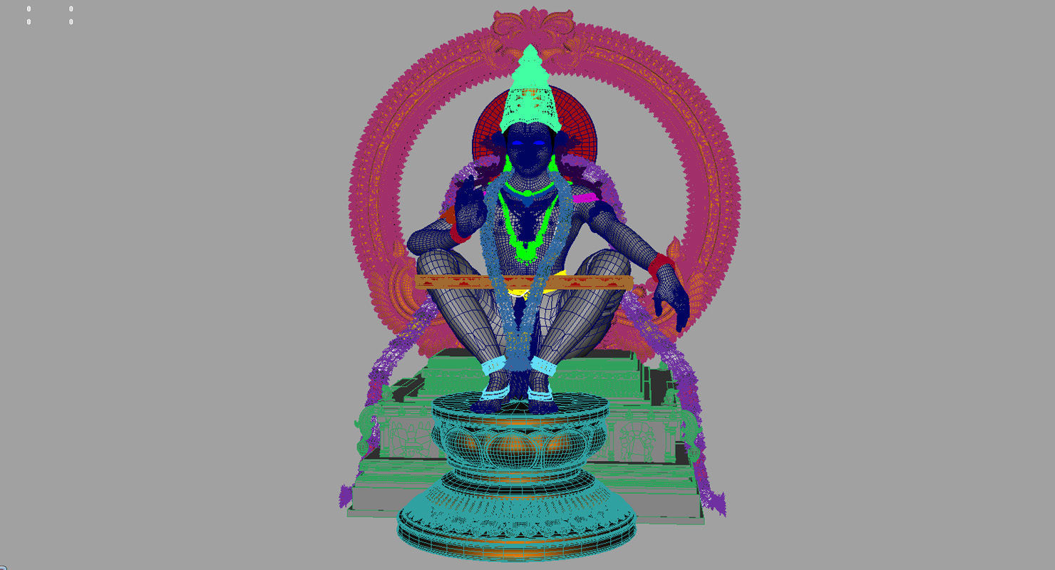 god Sabarimala Swami gold Ayyappan 3d model 3D model_6