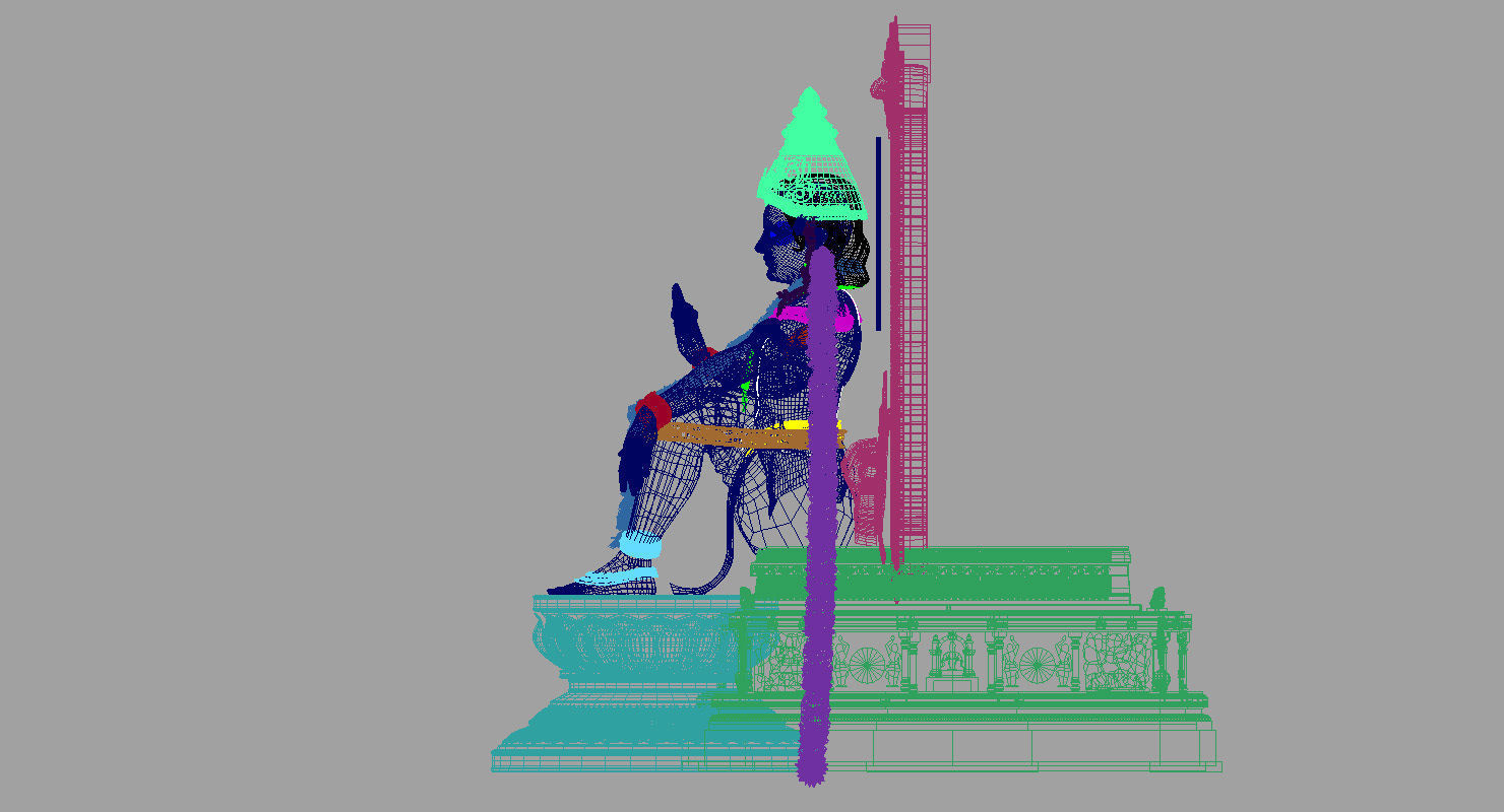 god Sabarimala Swami gold Ayyappan 3d model 3D model_11