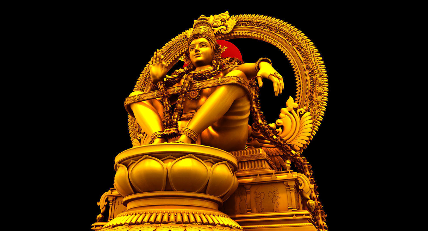 god Sabarimala Swami gold Ayyappan 3d model 3D model_16
