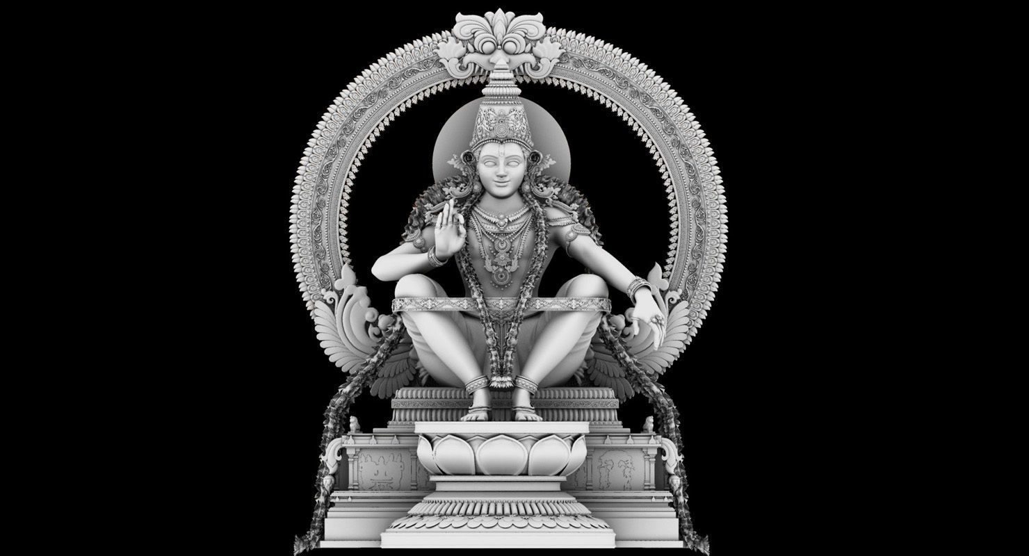 god Sabarimala Swami gold Ayyappan 3d model 3D model_19