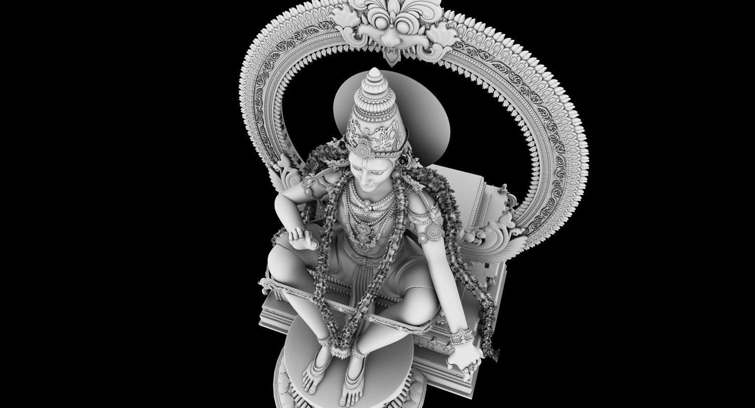 god Sabarimala Swami gold Ayyappan 3d model 3D model_5