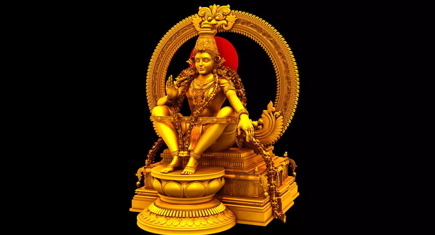 god Sabarimala Swami gold Ayyappan 3d model 3D model_0