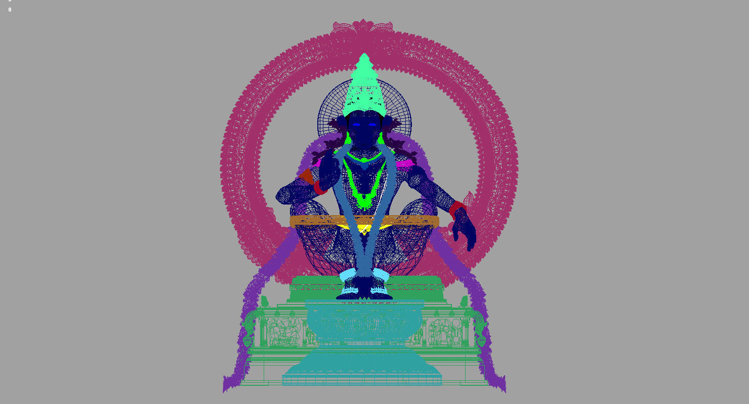 god Sabarimala Swami gold Ayyappan 3d model 3D model_9