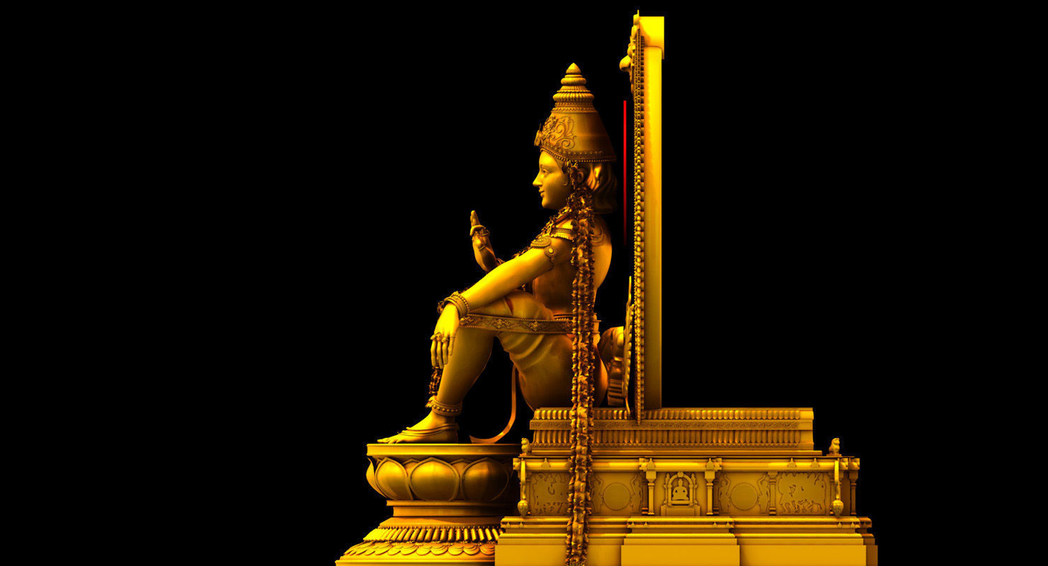 god Sabarimala Swami gold Ayyappan 3d model 3D model_14