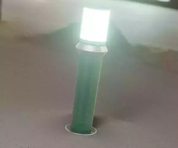 Low-Poly Moss Green Light Column 21 - Street Light Set-9 Low-poly 3D model