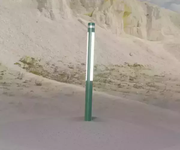Low-Poly Moss Green Light Column 22 - Street Light Set-9 Low-poly 3D model
