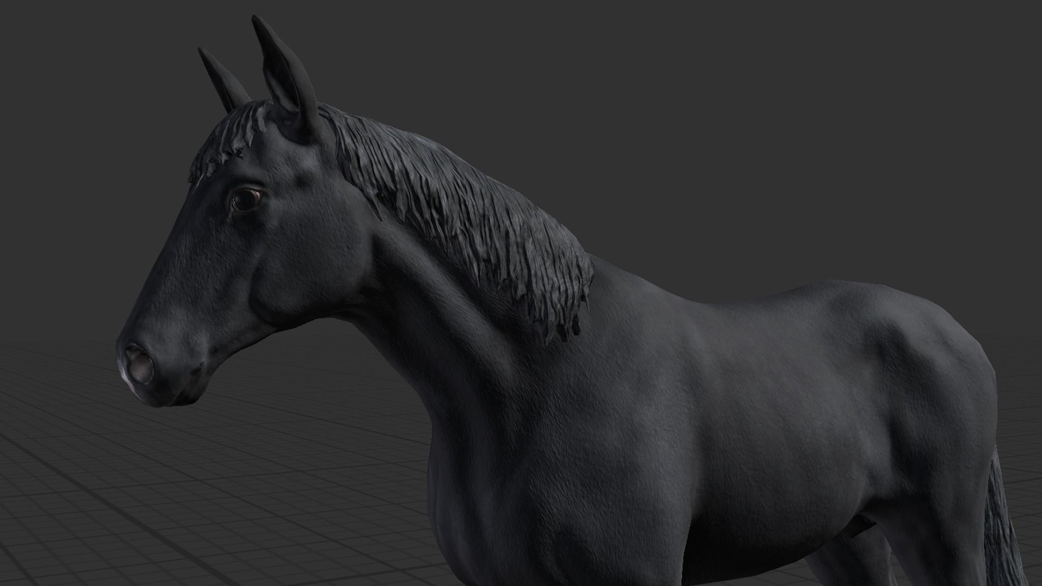 Horse Family Low-poly 3D model_8