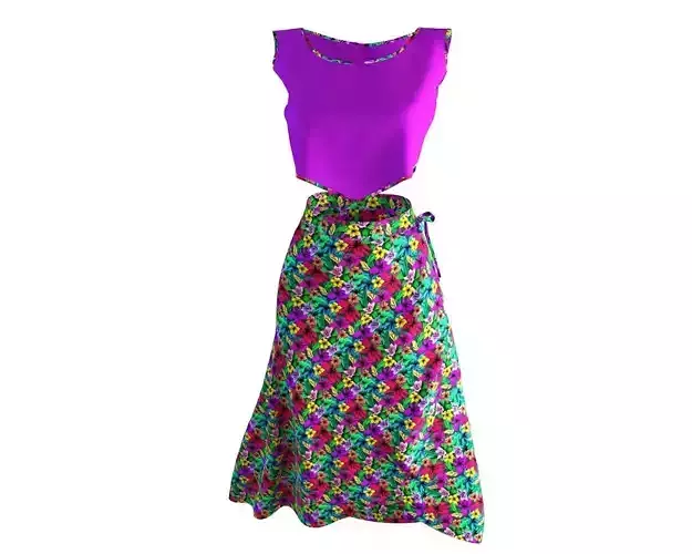 Stylish Designer Set of Wrap Skirt and Crop Top