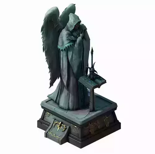 Library - Broken Sage Statue 01