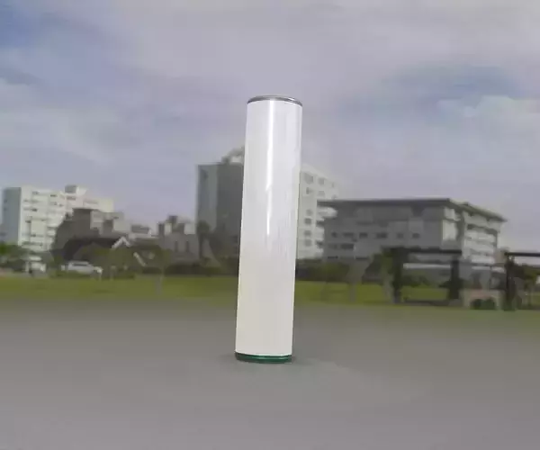 Low-Poly Moss Green Light Column 25 - Street Light Set-9 Low-poly 3D model