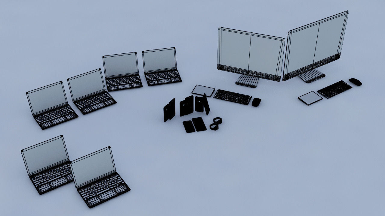 Apple set imac desktop 3D model_4