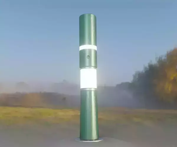 Low-Poly Moss Green Light Column 29 - Street Light Set-9