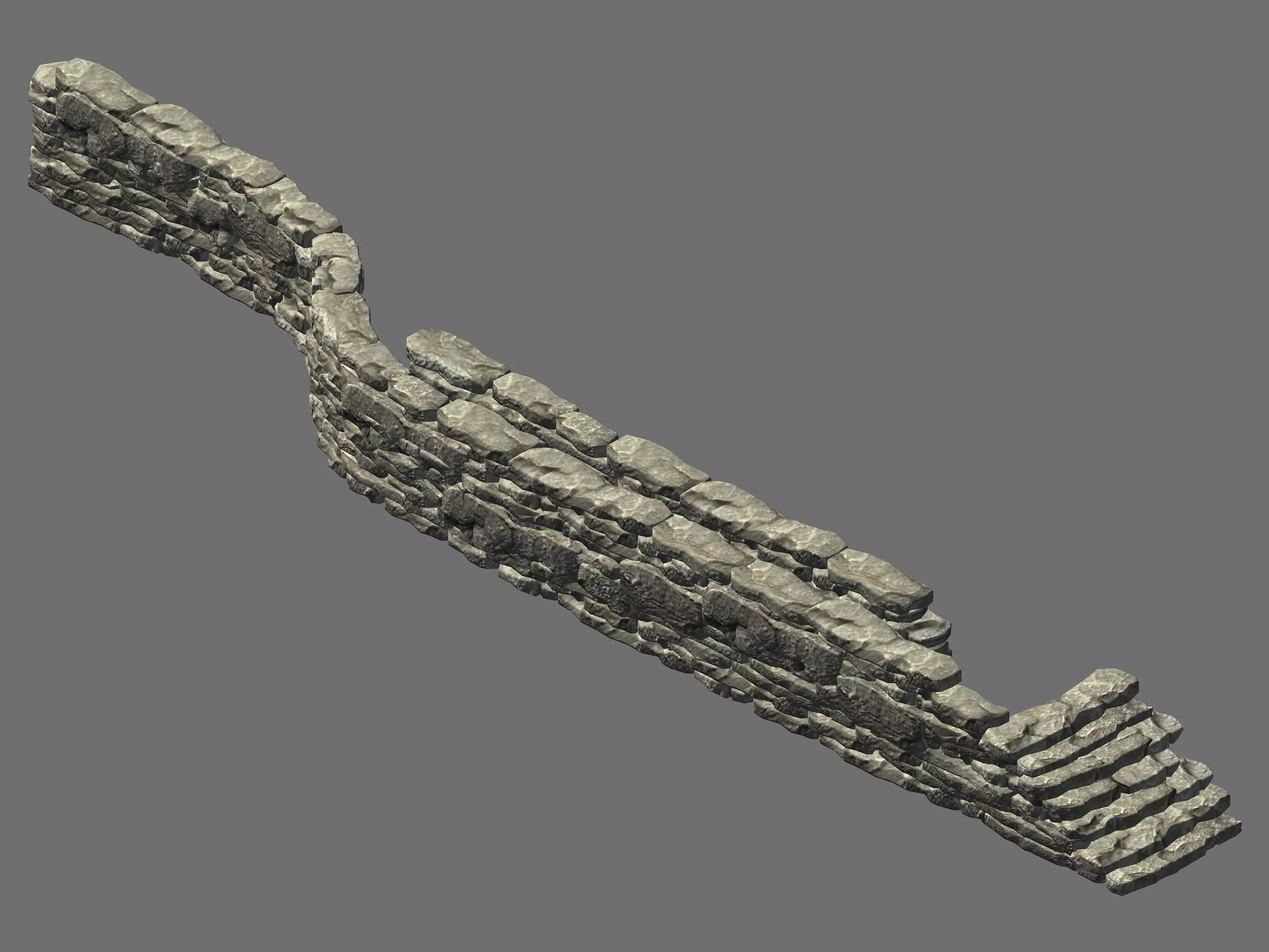 Journey to the West - Stone Wall 01 3D model_0