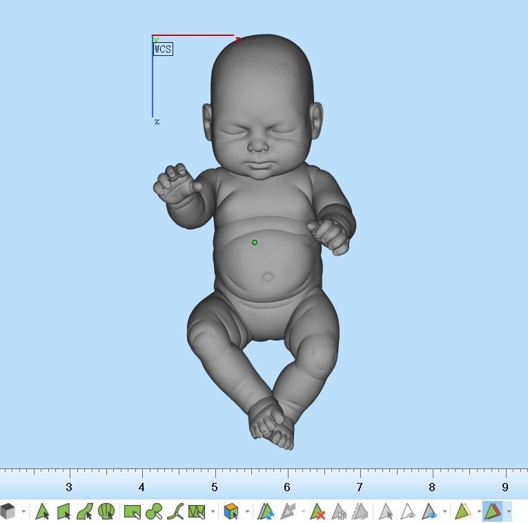 baby 3D print model in air 3D print model_3