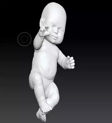 baby 3D print model in air