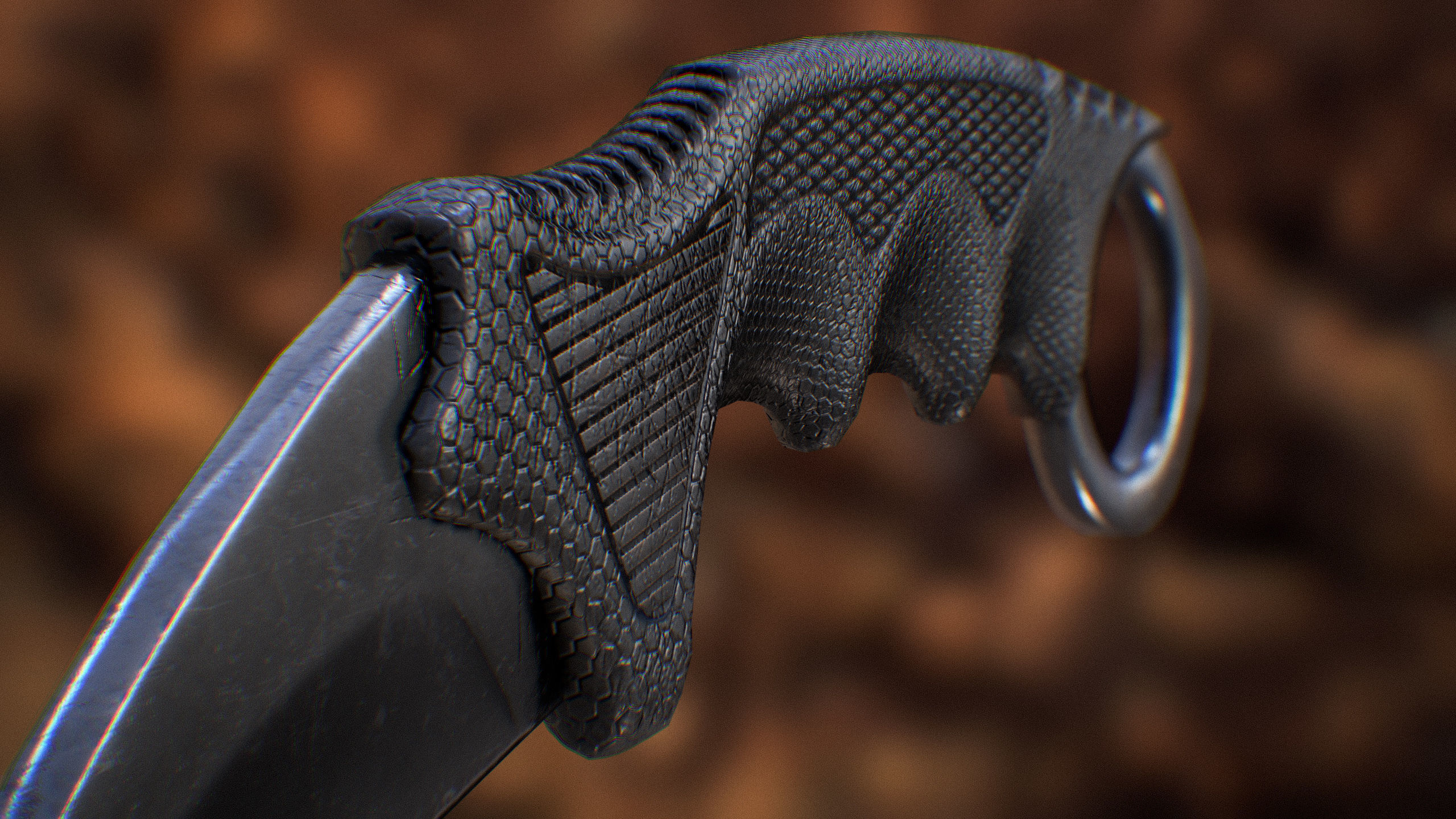 Karambit knife with blade Low-poly 3D model_3