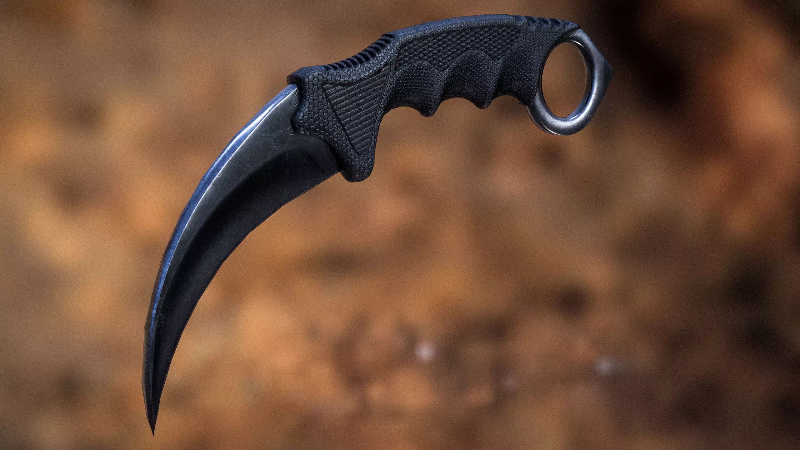 Karambit knife with blade Low-poly 3D model_0